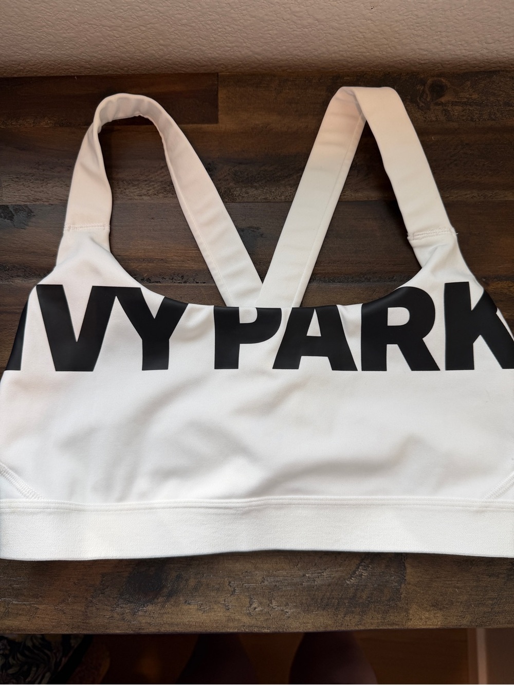 Beyonce Ivy Park White Logo Sports Bra Womens Large Athletic Workout Gym